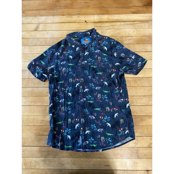 Balls Beachware Mens Button Up Hawaiian Shirt Large Animals With Sunglasses - Picture 1 of 12